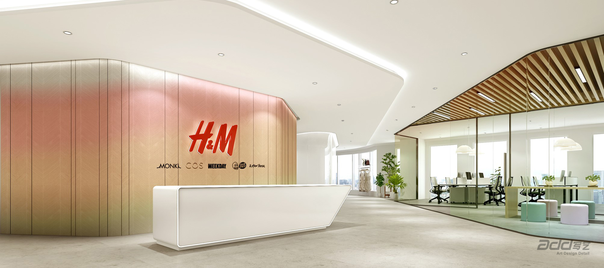 H&M辦公空間設計 前廳角度2-pc